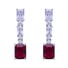 Silver Rhodolite stone Earrings