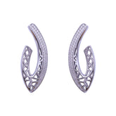 Silver crescent moon arc shape silver earrings