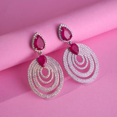 Silver leafy shaped earring