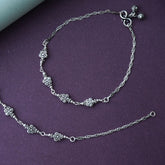 Silver flower Anklet