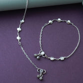 Silver Floral Anklet