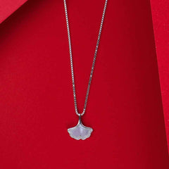Silver Ginkgo Leaf Pendant