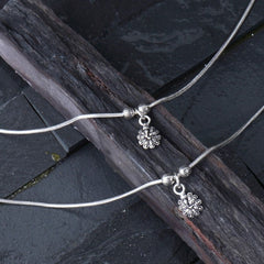 Silver Multi leaf Anklet
