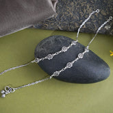 Silver Infinity Greek spiral Anklet