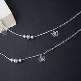 Silver Double Butterfly Anklet