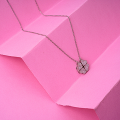 Sterling Silver Four Heart Foldable Chain Pendant