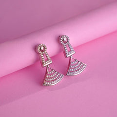 Silver enamelled dangler earring