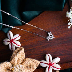 Silver Four Leaf Flower Chain Pendant