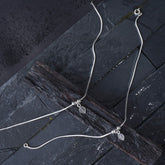 Silver Double Leaf Anklet