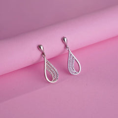 Silver geopmetry hollow earring