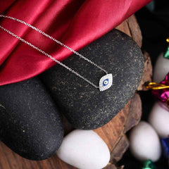 Silver Evil Eye Chain Pendant
