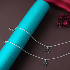 Silver Flower Anklet
