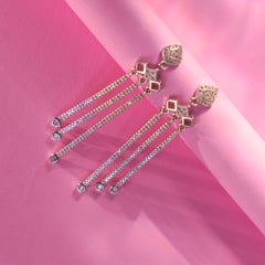 Twinkling tassels silver earrings