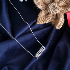 Silver Skinny Bar Chain Pendant