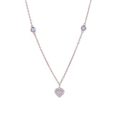 Silver Double Heart Chain Pendant
