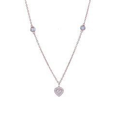 Silver Double Heart Chain Pendant