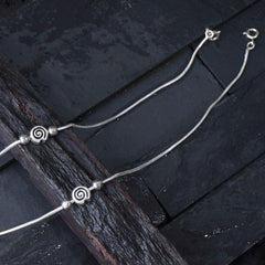Silver Spiral Anklet