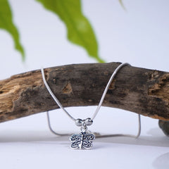 Silver Single Butterfly Anklet