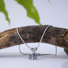 Silver Single Butterfly Anklet