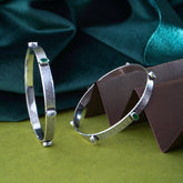 Ethereal Glow Silver Bangle