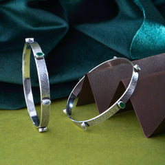 Ethereal Glow Silver Bangle