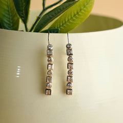 Silver ice cube earrings