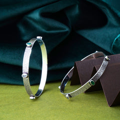 Ethereal Glow Silver Bangle