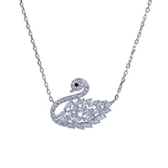 Silver White Stone Chain Pendant