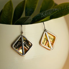 Geometric sterling silver earrings