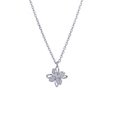 Silver Flower Snowflake Chain Pendant