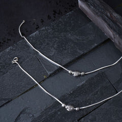 Silver Single Ball Anklet