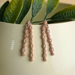 Silver double layer earrings