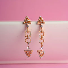 Silver geometric triangle earrings