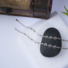 Silver Multi Heart Anklet