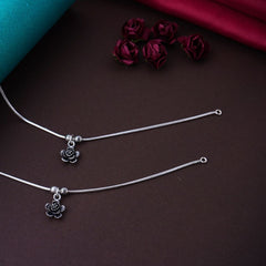 Silver Flower Anklet