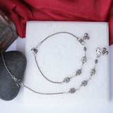 Silver four Flower Anklet