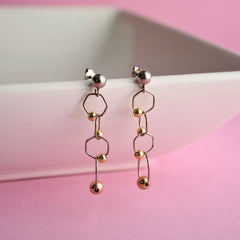 Silver molecular earrings