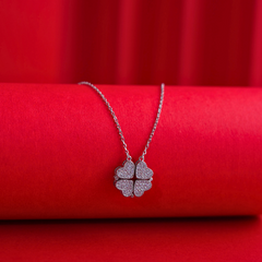 Sterling Silver Four Heart Foldable Chain Pendant