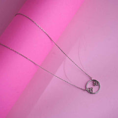 Silver Interlinked Circles Chain Pendant