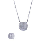 Silver Square shaped Pendant Sets