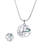 Silver Butterfly Chain Pendant Set