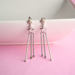 Silver multi-chain earrings