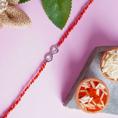 Silver infinity symbol Rakhi