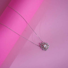 Silver Flower Chain Pendant