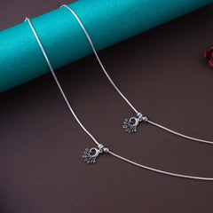 Silver peacock Anklet