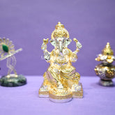 Dagdusheth Halwai Ganpati Murti - Silver Plated