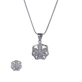 Silver Star Flower Chain Pendant set