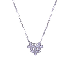 Silver Four Leaf Flower Chain Pendant