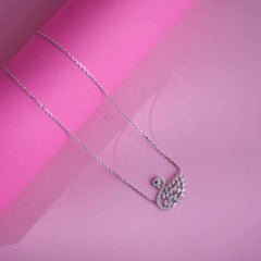 Silver White Stone Chain Pendant
