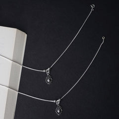 Silver Peacock Anklet